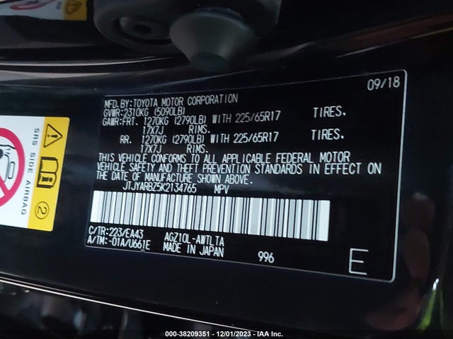 JTJYARBZ5K2134765 Lexus NX 300
