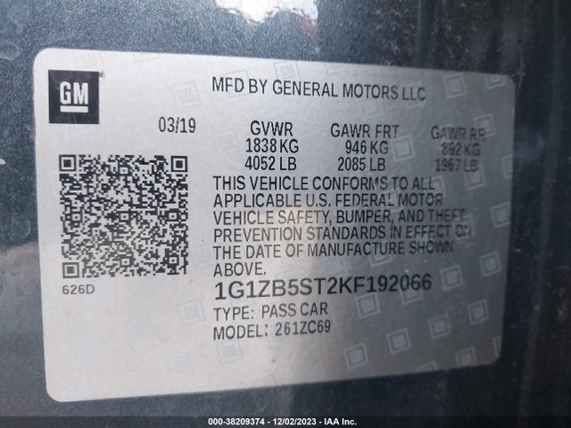 Chevrolet Malibu 1ls 2019 1G1ZB5ST2KF192066 Image 9