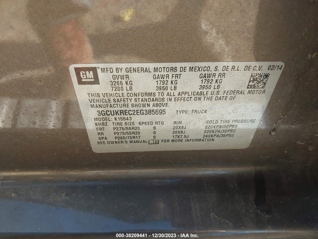 Chevrolet Silverado 1500 Lt 2014 3GCUKREC2EG385695 Image 9