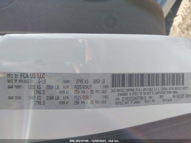 Dodge Grand Caravan Gt 2019 2C4RDGEG5KR739416 Image 9
