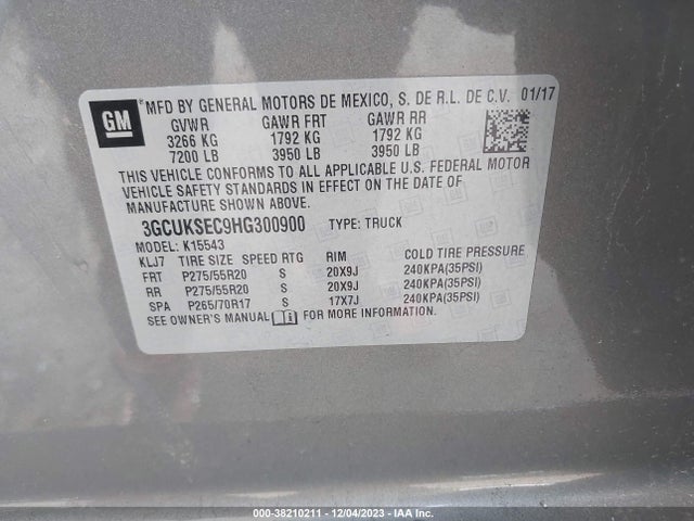 Chevrolet Silverado 1500 2lz 2017 3GCUKSEC9HG300900 Image 9