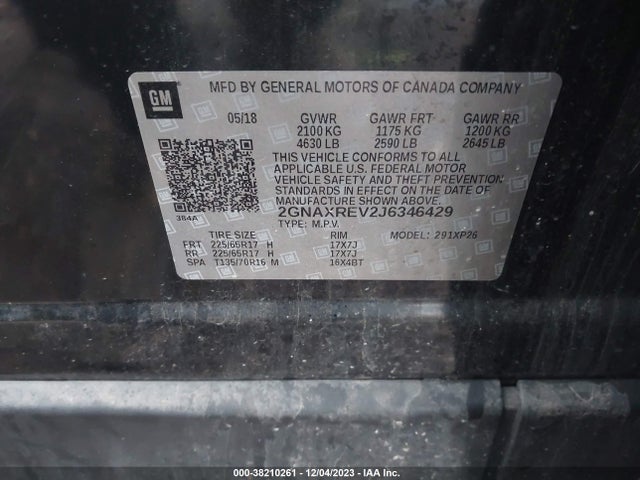 Chevrolet EQUINOX LS 2018 2GNAXREV2J6346429 Image 9