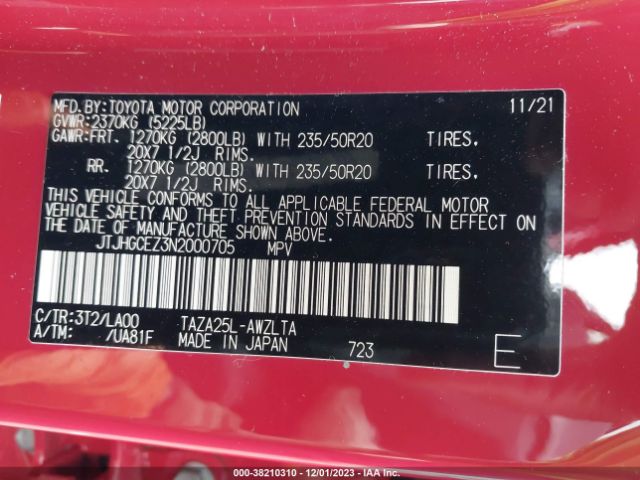 JTJHGCEZ3N2000705 Lexus Nx 350 Luxury