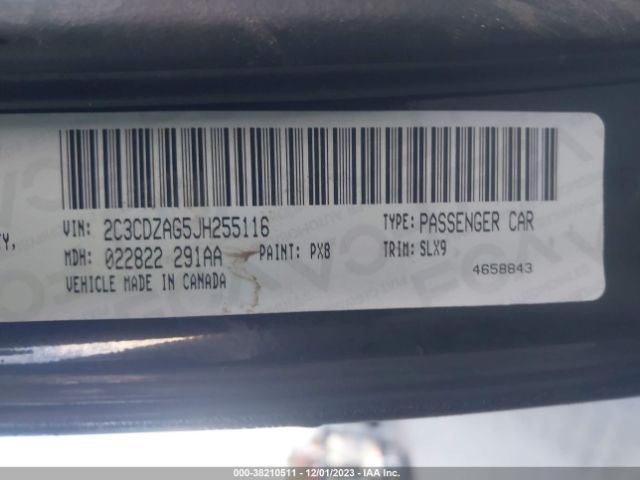 2C3CDZAG5JH255116 Dodge Challenger Sxt Plus