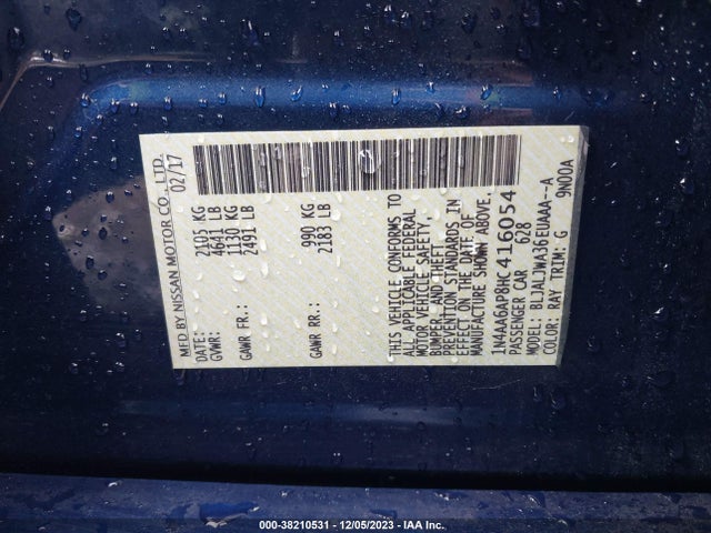 Nissan Maxima 3.5 Sv 2017 1N4AA6AP8HC416054 Image 9