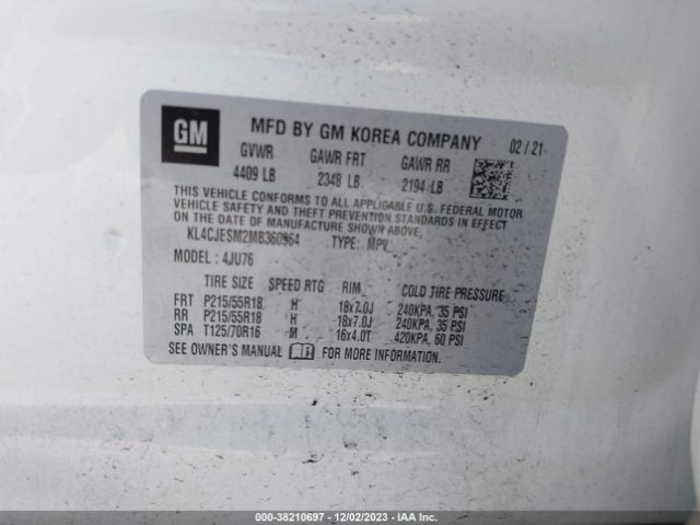 2021 BUICK ENCORE KL4CJESM2MB360964 Photo 8