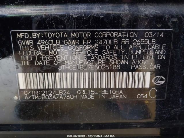 JTHCE1BL7E5025188 Lexus GS 350