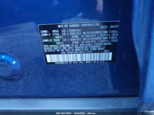 Subaru Outback Limited 2021 4S4BTANC7M3211754 Image 9