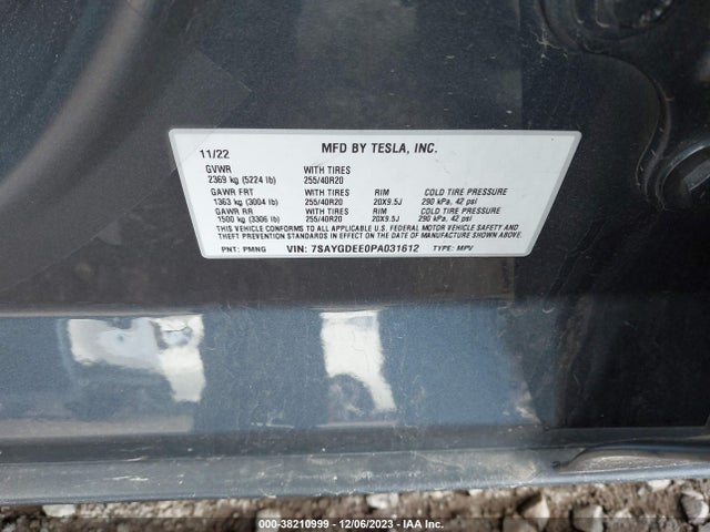 2023 TESLA MODEL Y 7SAYGDEE0PA031612 Photo 8