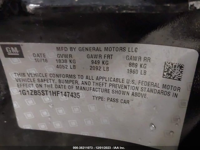 Chevrolet MALIBU LS 2017 1G1ZB5ST1HF147435 Image 9