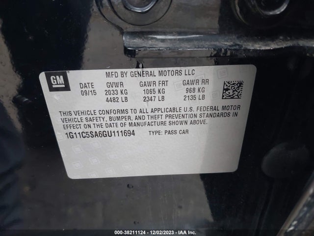 Chevrolet Malibu Limited Lt 2016 1G11C5SA6GU111694 Image 9