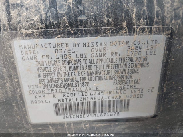 Nissan Versa Sv Xtronic Cvt 2021 3N1CN8EV9ML871878 Image 8