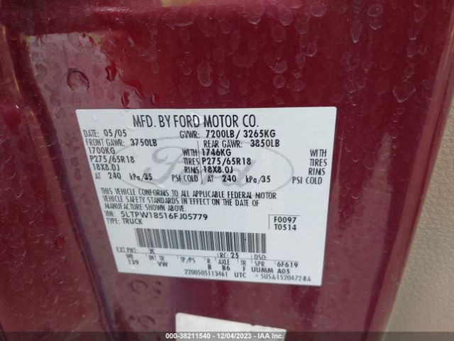 2006 LINCOLN MARK LT 5LTPW18516FJ05779 Photo 8