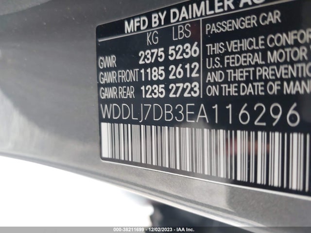 2014 MERCEDES-BENZ CLS 550 VIN: WDDLJ7DB3EA116296
