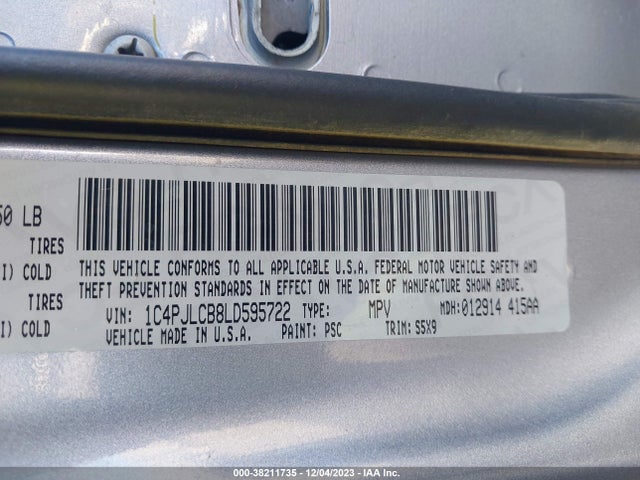 1C4PJLCB8LD595722 Jeep Cherokee Latitude Fwd