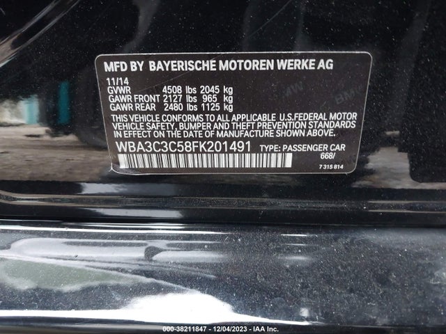 BMW 320i Xdrive 2015 WBA3C3C58FK201491 Image 9