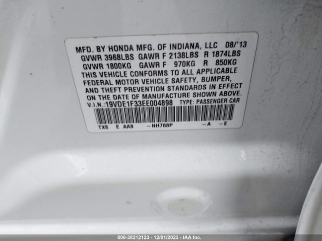 19VDE1F33EE004898 Acura Ilx 2.0l