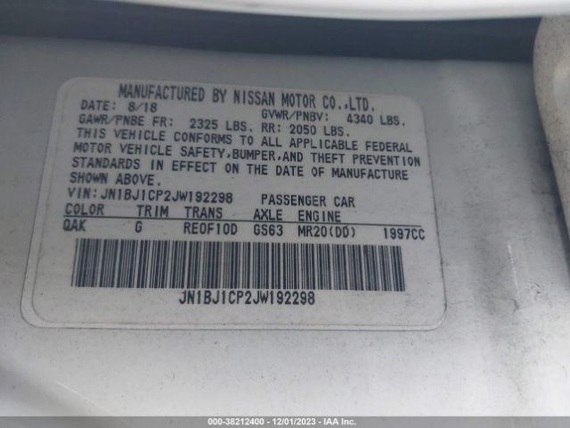 JN1BJ1CP2JW192298 Nissan Rogue Sport S