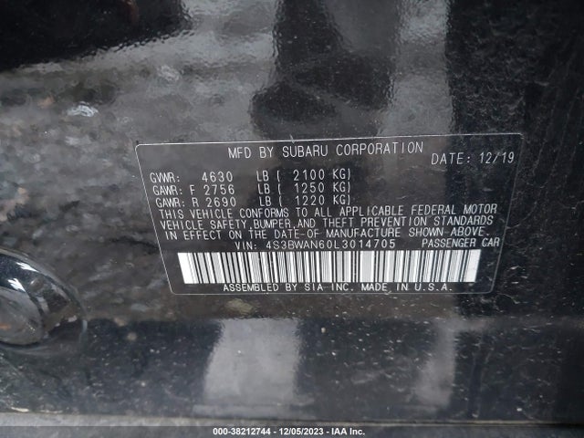 4S3BWAN60L3014705 Subaru Legacy Limited
