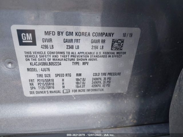 KL4CJASB6LB052234 Buick Encore Fwd Preferred