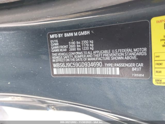 WBS6J9C59GD934690 BMW M6
