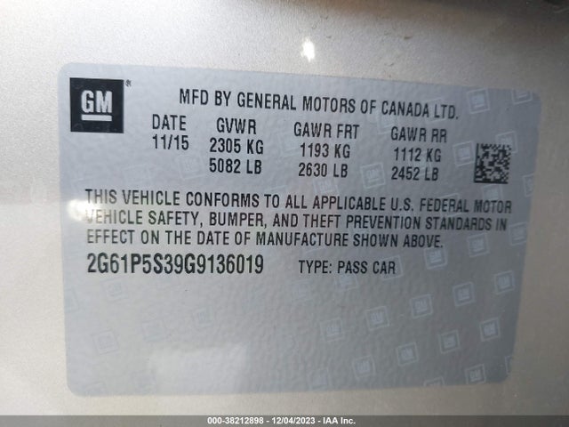 Cadillac Xts Premium Collection 2016 2G61P5S39G9136019 Image 9