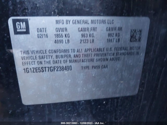 Chevrolet MALIBU 1LT 2016 1G1ZE5ST7GF238490 Image 9