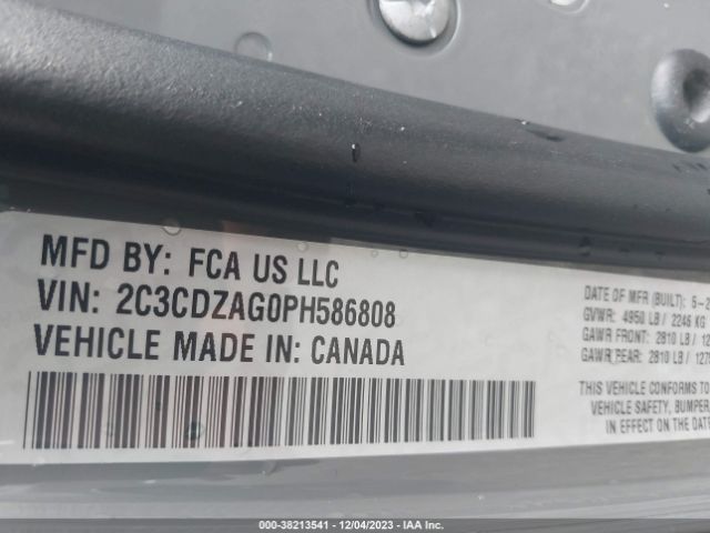 2C3CDZAG0PH586808 Dodge Challenger Sxt