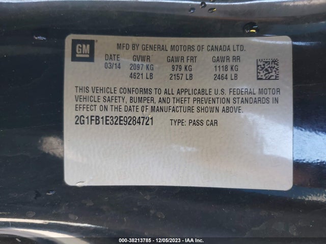 Chevrolet Camaro 1lt 2014 2G1FB1E32E9284721 Image 9