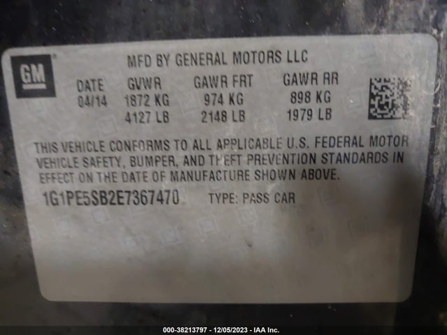 Chevrolet Cruze 2lt Auto 2014 1G1PE5SB2E7367470 Image 9