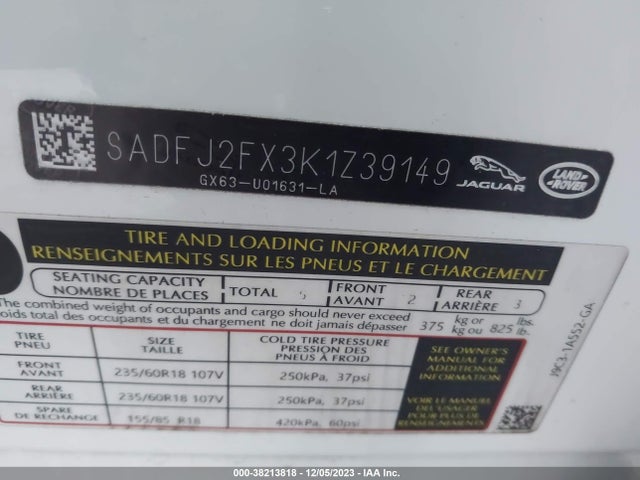 2019 JAGUAR E-PACE SADFJ2FX3K1Z39149 Photo 8