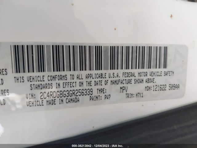 2C4RDGBG3GR256339 Dodge Grand Caravan American Value Pkg