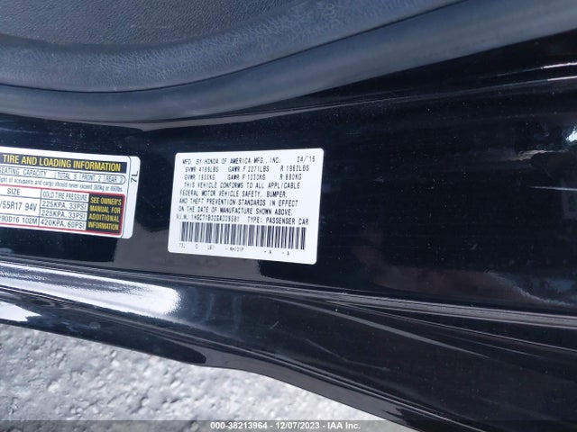 2016 HONDA ACCORD LX-S VIN: 1HGCT1B32GA009581