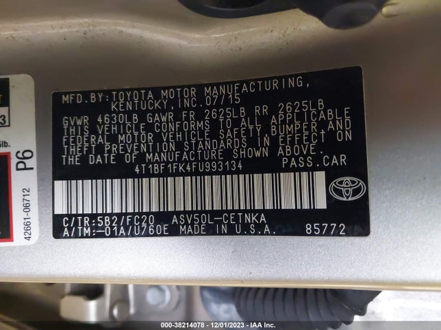 Toyota CAMRY LE 2015 4T1BF1FK4FU993134 Image 9
