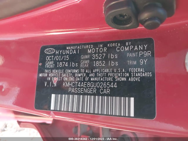 2016 HYUNDAI ACCENT SE VIN: KMHCT4AE8GU026544