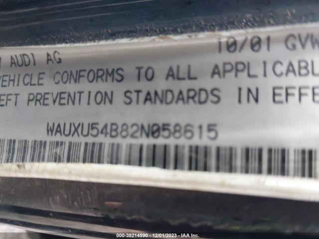 2002 AUDI S6 WAUXU54B82N058615 Photo 8