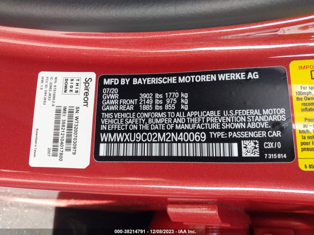 2021 MINI HARDTOP WMWXU9C02M2N40069 Photo 8