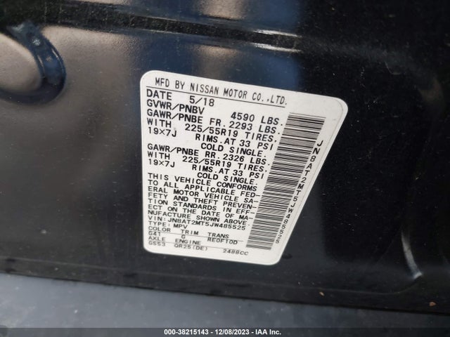 Nissan Rogue Sl 2018 JN8AT2MT5JW485525 Image 9