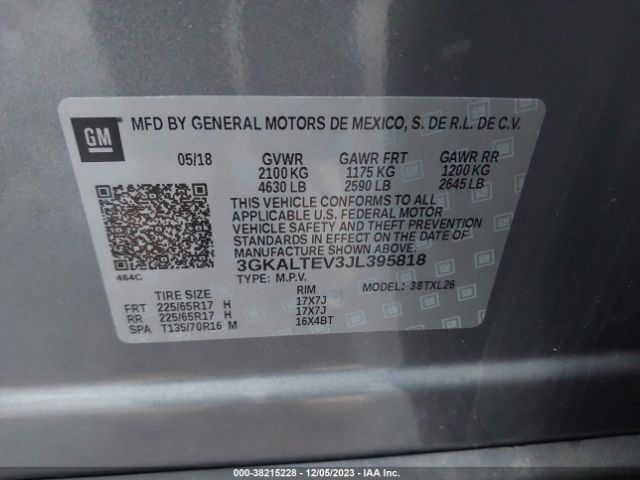 3GKALTEV3JL395818 GMC Terrain Sle
