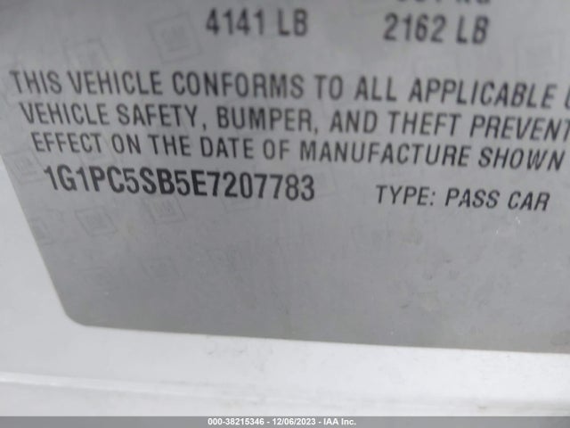 Chevrolet Cruze 1lt 2014 1G1PC5SB5E7207783 Image 9