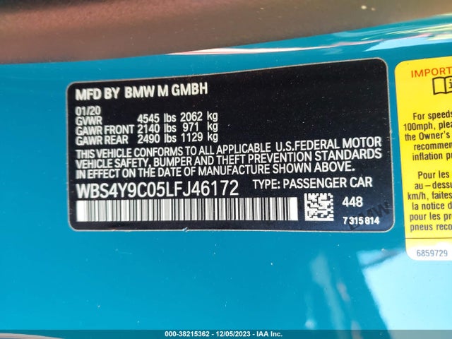 BMW M4 Base (m6) 2020 WBS4Y9C05LFJ46172 Image 9