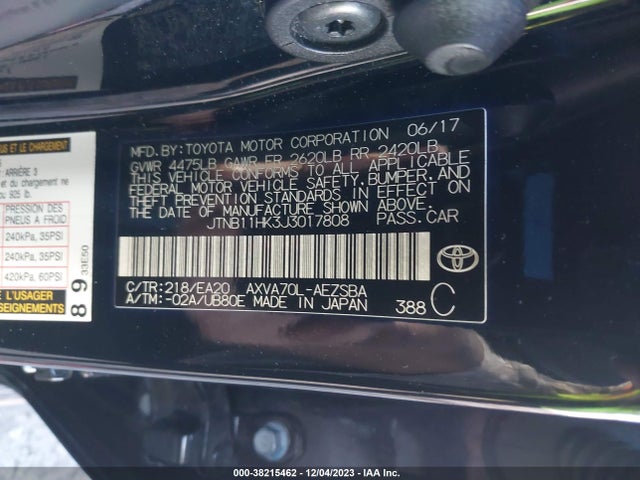 Toyota CAMRY SE 2018 JTNB11HK3J3017808 Image 9