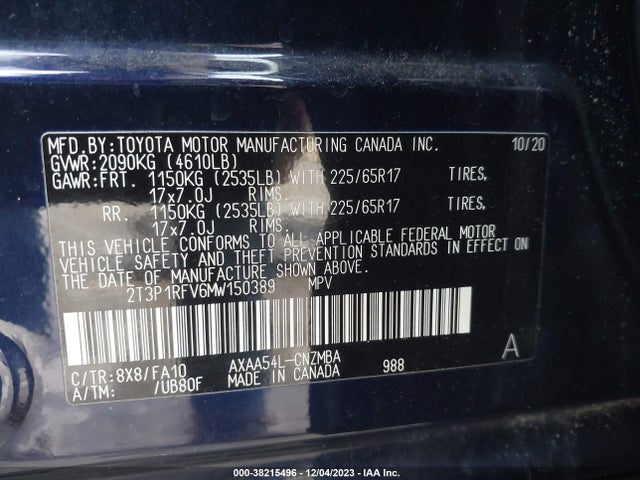 Toyota Rav4 Xle 2021 2T3P1RFV6MW150389 Image 9