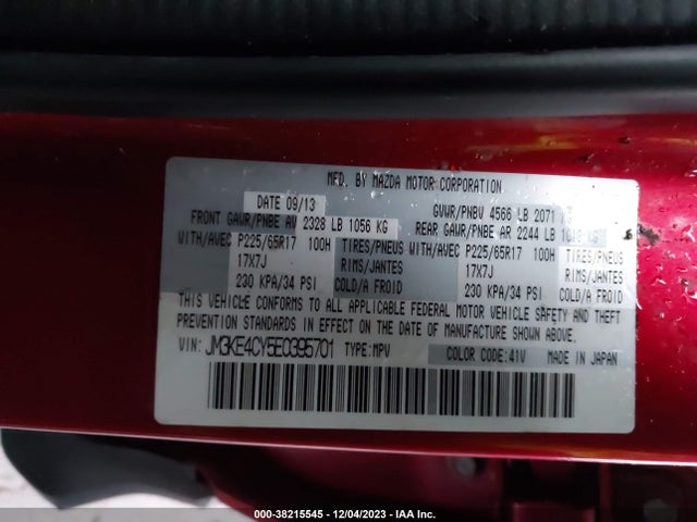 Mazda Cx-5 Touring 2014 JM3KE4CY5E0395701 Image 9
