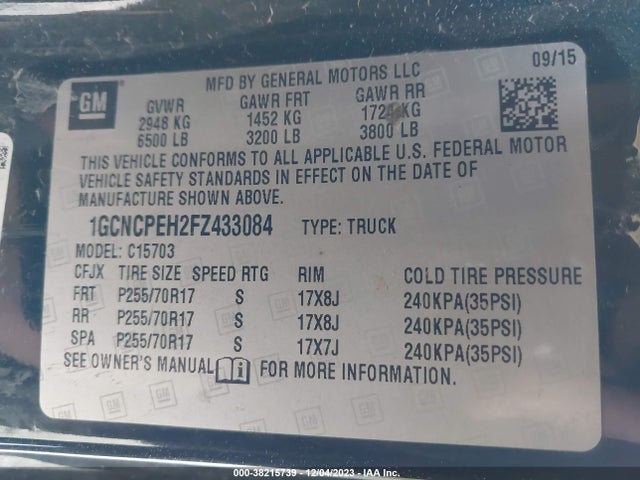 Chevrolet Silverado 1500 Ls 2015 1GCNCPEH2FZ433084 Image 9
