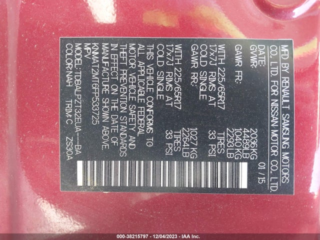 Nissan ROGUE S 2015 KNMAT2MT6FP533725 Image 9