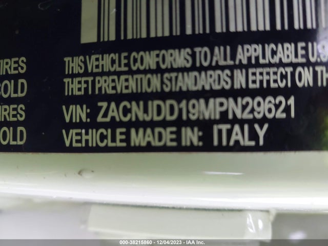 2021 JEEP RENEGADE LIMITED 4X4 VIN: ZACNJDD19MPN29621