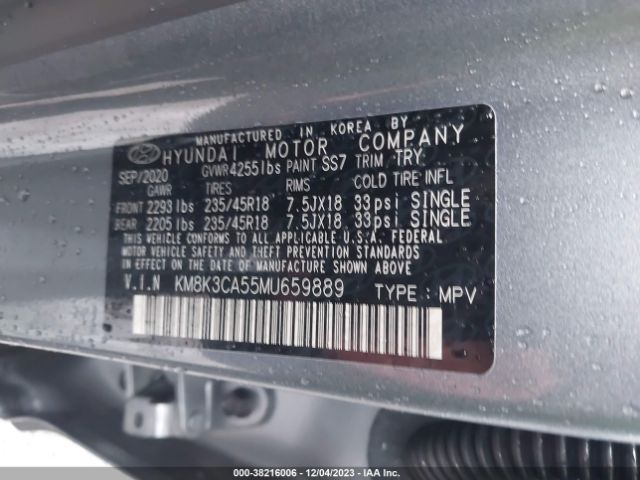 2021 HYUNDAI KONA KM8K3CA55MU659889 Photo 8