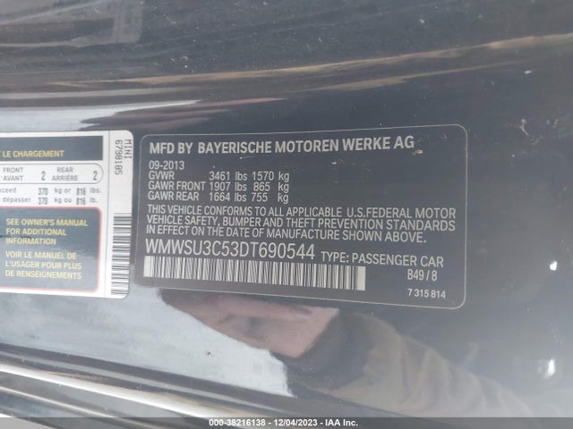 2013 MINI HARDTOP WMWSU3C53DT690544 Photo 8