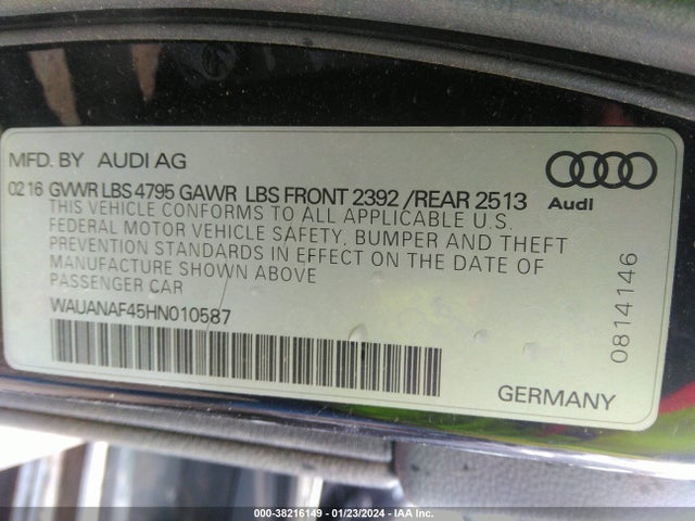 WAUANAF45HN010587 Audi A4 2.0t Premium